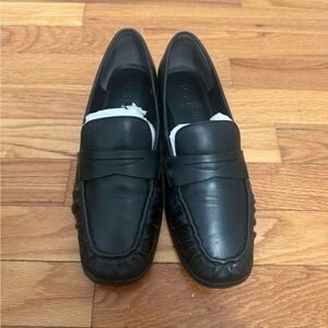 JCREW Black Leather Loafers